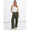 image:imageANRABESS Womens Casual Pants 2026 Summer Loose Fit Lounge Pants with Pockets High Waisted Elastic Waist Straight Leg Trousers Army Green M
