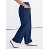 image:imageANRABESS Womens Casual Pants 2026 Summer Loose Fit Lounge Pants with Pockets High Waisted Elastic Waist Straight Leg Trousers Navy Blue L