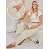 image:imageANRABESS Womens Gingham Striped Pants  Casual Lounge Pajama Bottoms for Home Sleep Daily WearApricot White Wide Stripe