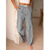 image:imageANRABESS Womens Gingham Striped Pants  Casual Lounge Pajama Bottoms for Home Sleep Daily WearBlack White Plaid