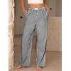 image:imageANRABESS Womens Gingham Striped Pants  Casual Lounge Pajama Bottoms for Home Sleep Daily WearBlack White Plaid