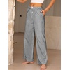 image:imageANRABESS Womens Gingham Striped Pants  Casual Lounge Pajama Bottoms for Home Sleep Daily WearBlack White Plaid