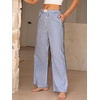 image:imageANRABESS Womens Gingham Striped Pants  Casual Lounge Pajama Bottoms for Home Sleep Daily WearBlue White Plaid