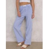 image:imageANRABESS Womens Gingham Striped Pants  Casual Lounge Pajama Bottoms for Home Sleep Daily WearBlue White Stripe
