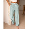 image:imageANRABESS Womens Gingham Striped Pants  Casual Lounge Pajama Bottoms for Home Sleep Daily WearGreen White Plaid