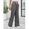 image:imageANRABESS Womens Gingham Striped Pants  Casual Lounge Pajama Bottoms for Home Sleep Daily WearMulti Black Plaid