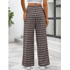 image:imageANRABESS Womens Gingham Striped Pants  Casual Lounge Pajama Bottoms for Home Sleep Daily WearMulti Coffee Plaid