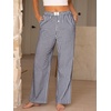 image:imageANRABESS Womens Gingham Striped Pants  Casual Lounge Pajama Bottoms for Home Sleep Daily WearNavy Blue White Plaid