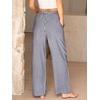 image:imageANRABESS Womens Gingham Striped Pants  Casual Lounge Pajama Bottoms for Home Sleep Daily WearNavy Blue White Plaid