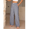 image:imageANRABESS Womens Gingham Striped Pants  Casual Lounge Pajama Bottoms for Home Sleep Daily WearNavy Blue White Plaid
