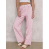 image:imageANRABESS Womens Gingham Striped Pants  Casual Lounge Pajama Bottoms for Home Sleep Daily WearPink White Stripe