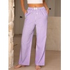 image:imageANRABESS Womens Gingham Striped Pants  Casual Lounge Pajama Bottoms for Home Sleep Daily WearPurple White Plaid