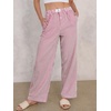 image:imageANRABESS Womens Gingham Striped Pants  Casual Lounge Pajama Bottoms for Home Sleep Daily WearRed White Stripe