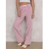 image:imageANRABESS Womens Gingham Striped Pants  Casual Lounge Pajama Bottoms for Home Sleep Daily WearRed White Stripe