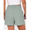 image:imageANRABESS Womens High Waisted Striped amp Gingham Shorts  Comfy Lightweight Breathable Fabric Stretchy Smocked Waist With Pockets Casual Lounge Pajama Clohtes Summer Daily WearGreen White Stripe