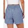 image:imageANRABESS Womens High Waisted Striped amp Gingham Shorts  Comfy Lightweight Breathable Fabric Stretchy Smocked Waist With Pockets Casual Lounge Pajama Clohtes Summer Daily WearBlue White Plaid