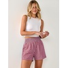 image:imageANRABESS Womens High Waisted Striped amp Gingham Shorts  Comfy Lightweight Breathable Fabric Stretchy Smocked Waist With Pockets Casual Lounge Pajama Clohtes Summer Daily WearRed White Plaid
