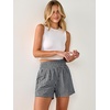 image:imageANRABESS Womens High Waisted Striped amp Gingham Shorts  Comfy Lightweight Breathable Fabric Stretchy Smocked Waist With Pockets Casual Lounge Pajama Clohtes Summer Daily WearBlack White Plaid