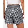 image:imageANRABESS Womens High Waisted Striped amp Gingham Shorts  Comfy Lightweight Breathable Fabric Stretchy Smocked Waist With Pockets Casual Lounge Pajama Clohtes Summer Daily WearBlack White Plaid