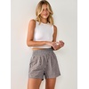 image:imageANRABESS Womens High Waisted Striped amp Gingham Shorts  Comfy Lightweight Breathable Fabric Stretchy Smocked Waist With Pockets Casual Lounge Pajama Clohtes Summer Daily WearBrown White Plaid