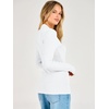 image:imageANRABESS Womens Long Sleeve V Neck Ribbed Shirts  Slim Fitted Tops Soft Comfy Breathable Business Casual Outfits Daily Wear Going Out WorkFall Spring Transition ClothingWhite