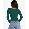 image:imageANRABESS Womens Ribbed Cutout Long Sleeve Shirts  Soft Stretch Tops Basic Layering Tees Casual Daily Wear Date Night Going Out Shirts Fall Winter Transition OutfitsGreen