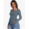 image:imageANRABESS Womens Ribbed Cutout Long Sleeve Shirts  Soft Stretch Tops Basic Layering Tees Casual Daily Wear Date Night Going Out Shirts Fall Winter Transition OutfitsGrey Blue