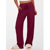 image:imageANRABESS Womens Ribbed Knit Lounge Pajama Pants Soft Fuzzy Comfy Wide Leg Drawstring Fall Loose Pj Bottoms with PocketsBurgundy