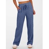 image:imageANRABESS Womens Ribbed Knit Lounge Pajama Pants Soft Fuzzy Comfy Wide Leg Drawstring Fall Loose Pj Bottoms with PocketsDark Blue
