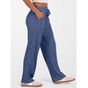 image:imageANRABESS Womens Ribbed Knit Lounge Pajama Pants Soft Fuzzy Comfy Wide Leg Drawstring Fall Loose Pj Bottoms with PocketsDark Blue