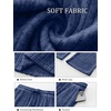 image:imageANRABESS Womens Ribbed Knit Lounge Pajama Pants Soft Fuzzy Comfy Wide Leg Drawstring Fall Loose Pj Bottoms with PocketsDark Blue