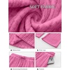 image:imageANRABESS Womens Ribbed Knit Lounge Pajama Pants Soft Fuzzy Comfy Wide Leg Drawstring Fall Loose Pj Bottoms with PocketsHot Pink