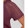 image:imageANRABESS Womens Short Sleeve Lace Top 2026 Henley V Neck Shirts Versatile Trendy Casual Office Outfits for Work amp SummerBurgundy