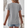 image:imageANRABESS Womens Short Sleeve Lace Top 2026 Henley V Neck Shirts Versatile Trendy Casual Office Outfits for Work amp SummerGray