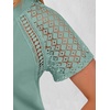 image:imageANRABESS Womens Short Sleeve Lace Top 2026 Henley V Neck Shirts Versatile Trendy Casual Office Outfits for Work amp SummerLight Green