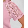 image:imageANRABESS Womens Short Sleeve Lace Top 2026 Henley V Neck Shirts Versatile Trendy Casual Office Outfits for Work amp SummerPink