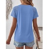 image:imageANRABESS Womens Short Sleeve Lace Top 2026 Henley V Neck Shirts Versatile Trendy Casual Office Outfits for Work amp SummerSky Blue