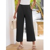 image:imageANRABESS Womens Summer PantsElastic Waist Wide Leg LightweightCasual for Office amp TravelLounge Beach Pants with PocketsBlack
