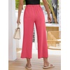 image:imageANRABESS Womens Summer PantsElastic Waist Wide Leg LightweightCasual for Office amp TravelLounge Beach Pants with PocketsCoral