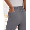 image:imageANRABESS Womens Summer PantsElastic Waist Wide Leg LightweightCasual for Office amp TravelLounge Beach Pants with PocketsDark Gray