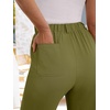 image:imageANRABESS Womens Summer PantsElastic Waist Wide Leg LightweightCasual for Office amp TravelLounge Beach Pants with PocketsOlive Green