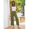 image:imageANRABESS Womens Summer PantsElastic Waist Wide Leg LightweightCasual for Office amp TravelLounge Beach Pants with PocketsOlive Green