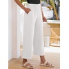 image:imageANRABESS Womens Summer PantsElastic Waist Wide Leg LightweightCasual for Office amp TravelLounge Beach Pants with PocketsWhite