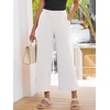 image:imageANRABESS Womens Summer PantsElastic Waist Wide Leg LightweightCasual for Office amp TravelLounge Beach Pants with PocketsWhite