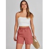 image:imageANRABESS Womens Summer Shorts 2026 Dressy Casual Hiking Cargo Shorts Trendy Outdoor Outfits 6 PocketsBrick Red