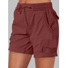 image:imageANRABESS Womens Summer Shorts 2026 Dressy Casual Hiking Cargo Shorts Trendy Outdoor Outfits 6 PocketsDeep Red