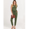 image:imageANRABESS Womens Summer Sleeveless Jumpsuits Casual Dressy Stretchy Crewneck Rompers One Piece Outfits Fall Fashion 2026Army Green