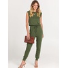 image:imageANRABESS Womens Summer Sleeveless Jumpsuits Casual Dressy Stretchy Crewneck Rompers One Piece Outfits Fall Fashion 2026Army Green