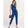 image:imageANRABESS Womens Summer Sleeveless Jumpsuits Casual Dressy Stretchy Crewneck Rompers One Piece Outfits Fall Fashion 2026Blue