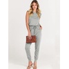 image:imageANRABESS Womens Summer Sleeveless Jumpsuits Casual Dressy Stretchy Crewneck Rompers One Piece Outfits Fall Fashion 2026Gray